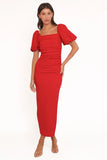 Carey Midi Dress Red