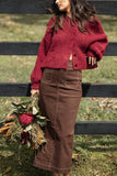 Nikko Midi Skirt Chocolate Brown