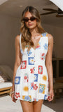 Jamison Button Down Playsuit Belle Print