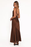 Zabrina Midi Dress Brown Floral