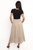 Isolde Midi Dress Black Beige