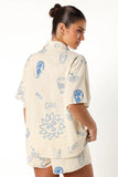 Davey Short Set Cream Blue