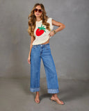Ladena Rigid High Rise Wide Leg Cuffed Jeans