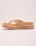 Beach Muse Raffia Thong Platform Sandals