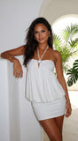 Lumière Halter Mini Dress Off White