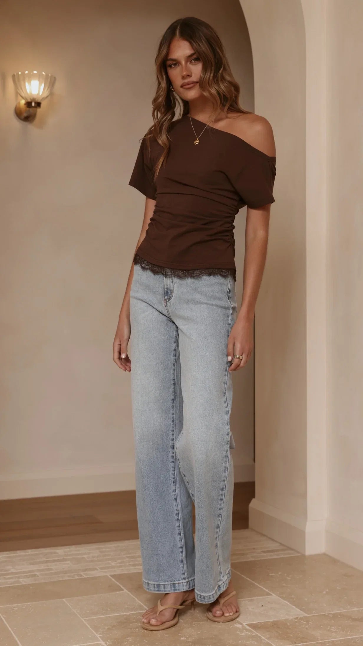Tallie Lace Top Chocolate