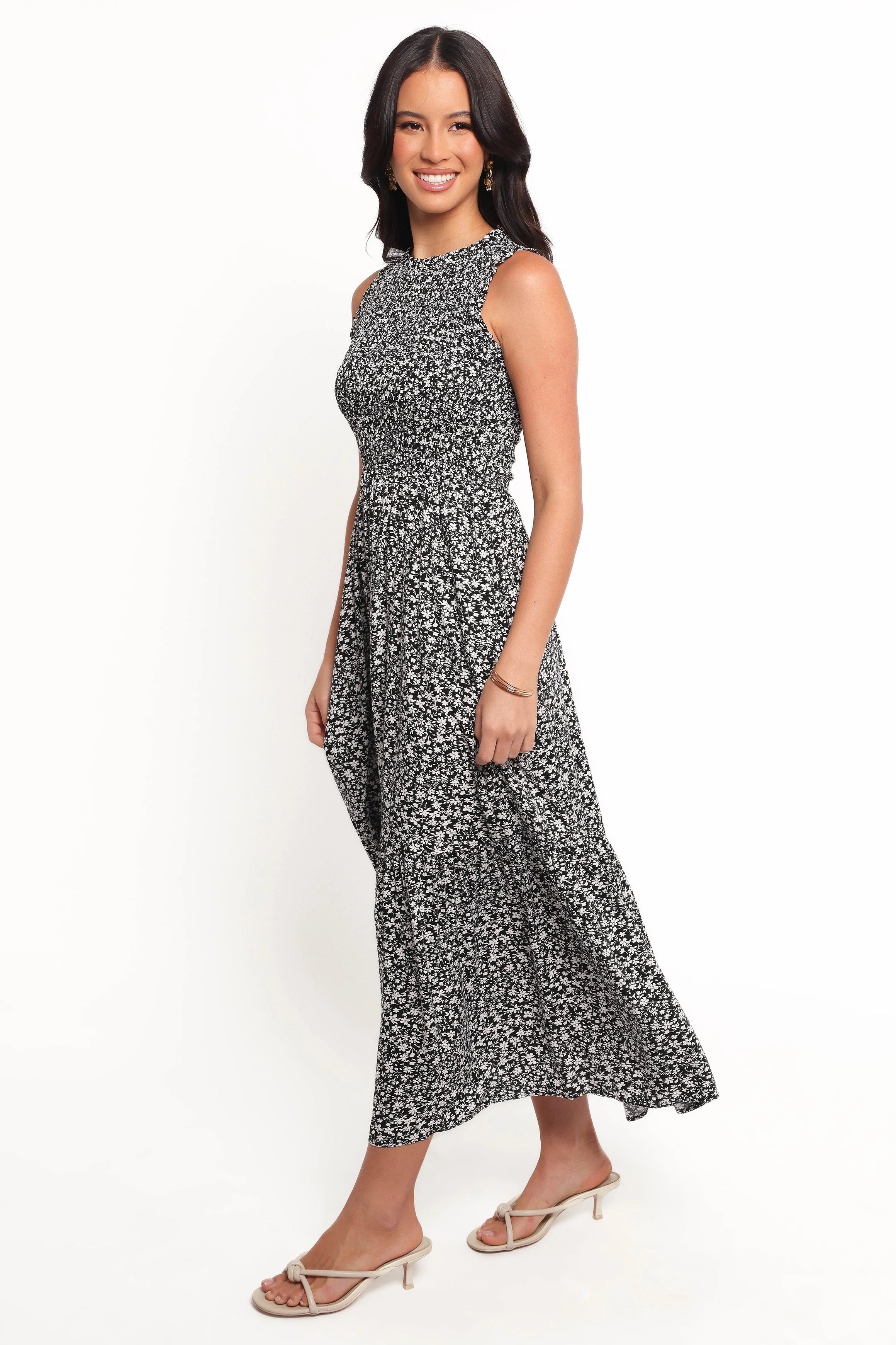 Agatha Midi Dress Black Floral