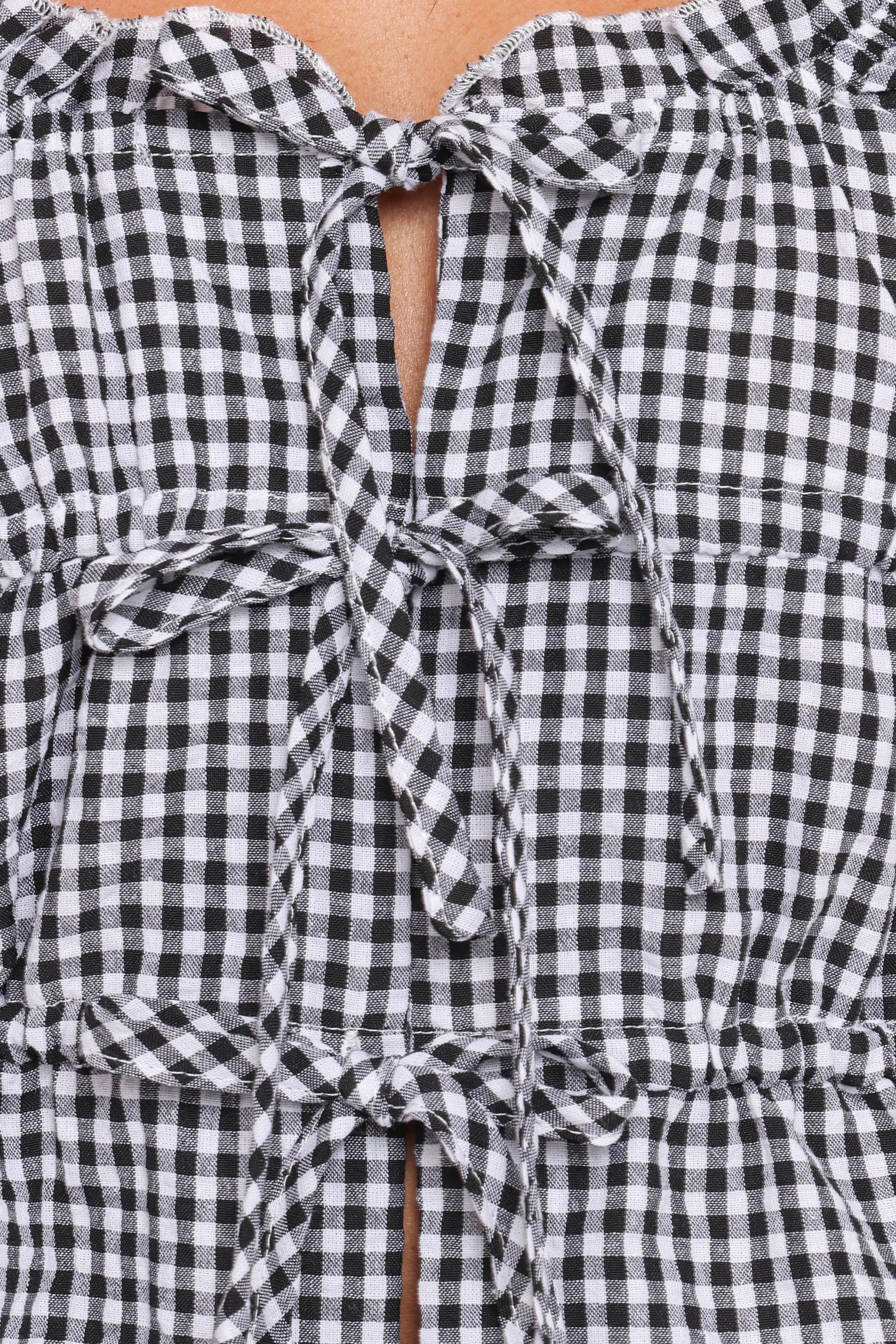 Harper Top Black Gingham