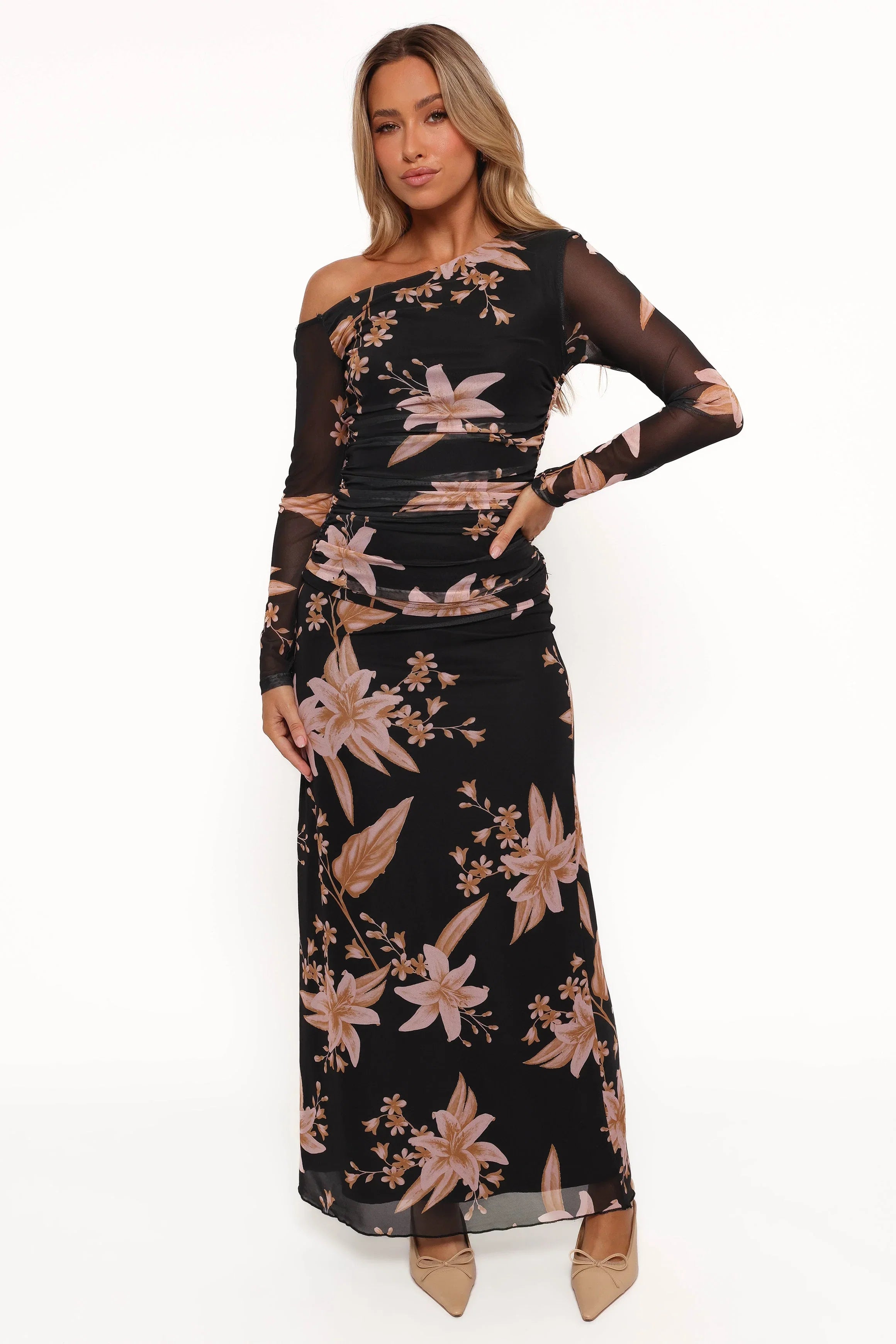 Bloise Long Sleeve Top Black Floral