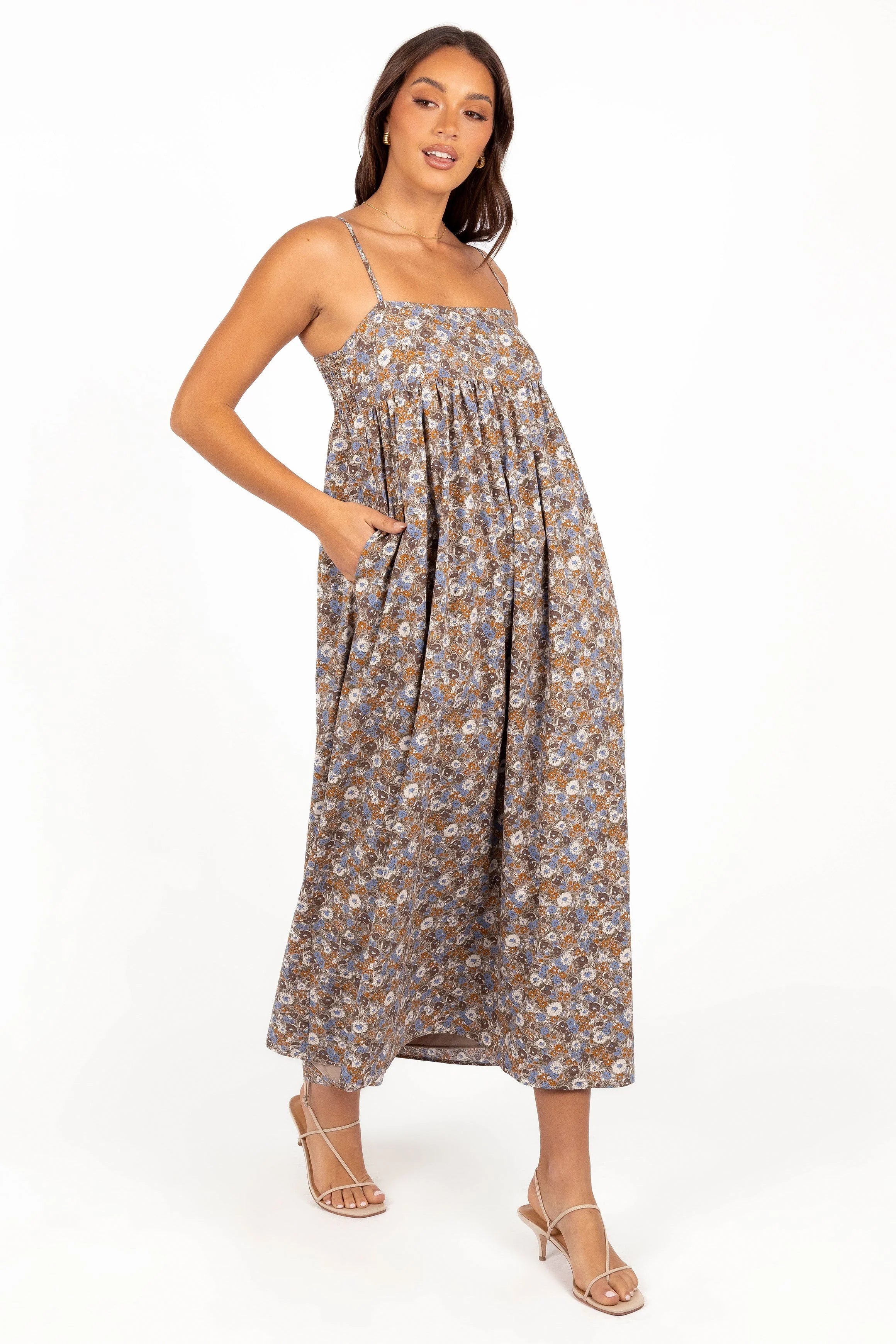 Andy Maxi Dress Olive Ditsy Floral