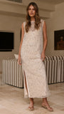 Matisse Sequins Maxi Dress Cream