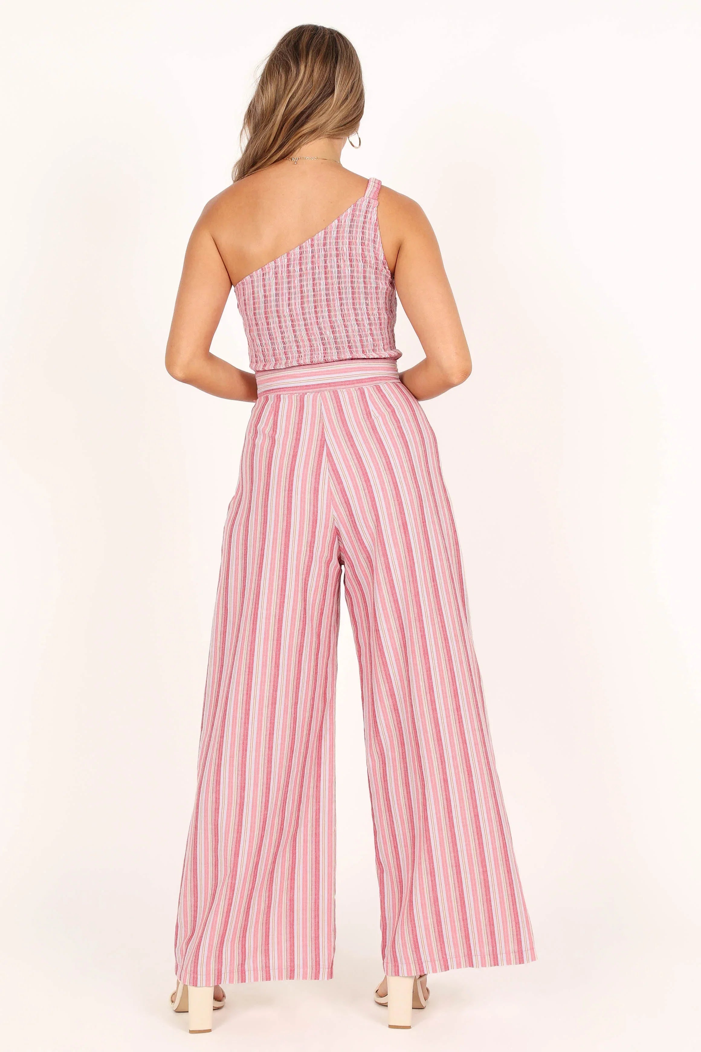 Amilia One Shoulder Jumpsuit Stripe