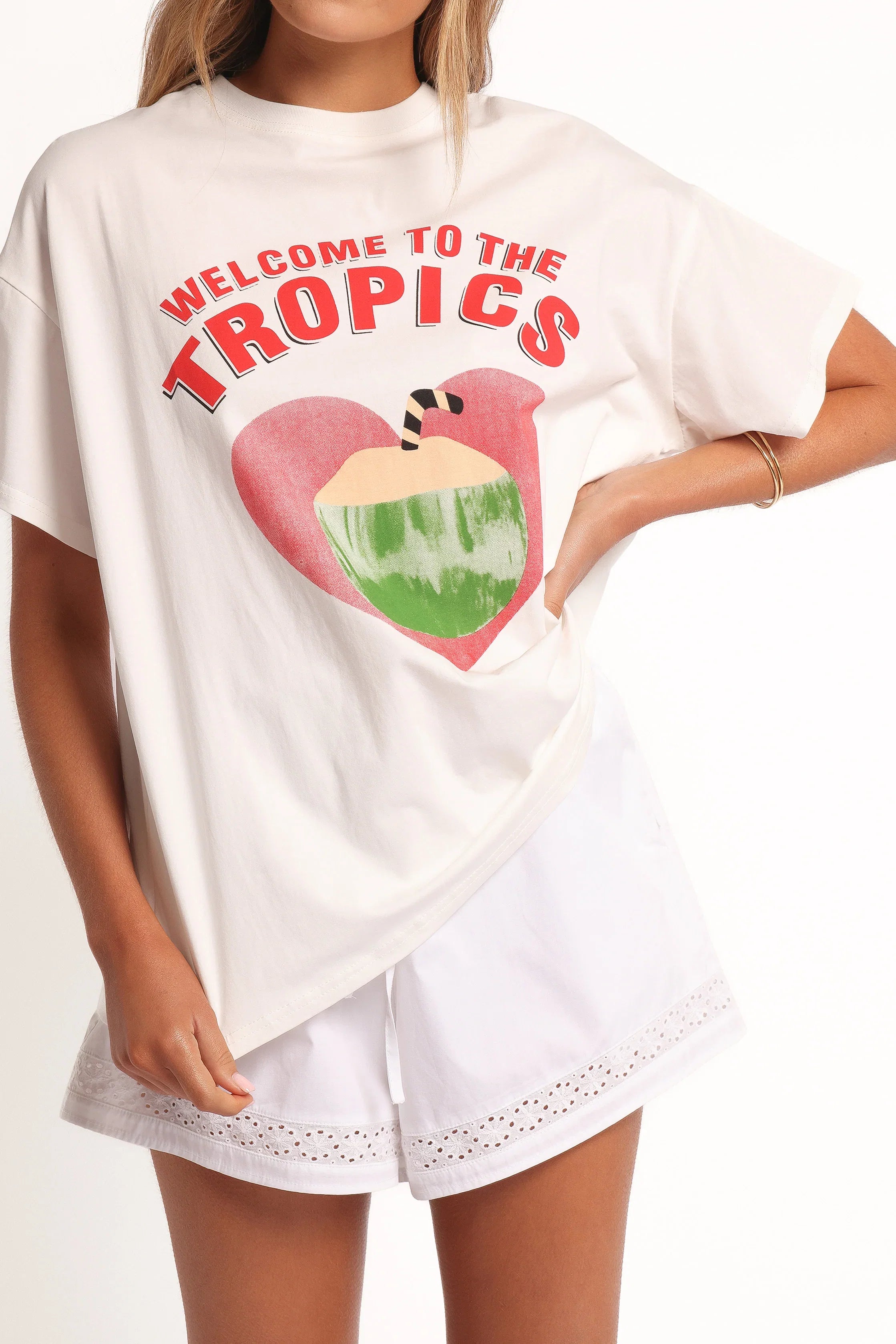 The Tropics Graphic Tee White