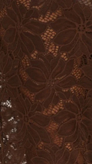 Yvette Top and Lace Pants Set Chocolate