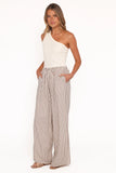 Elowen Wide Leg Pants Brown Stripe
