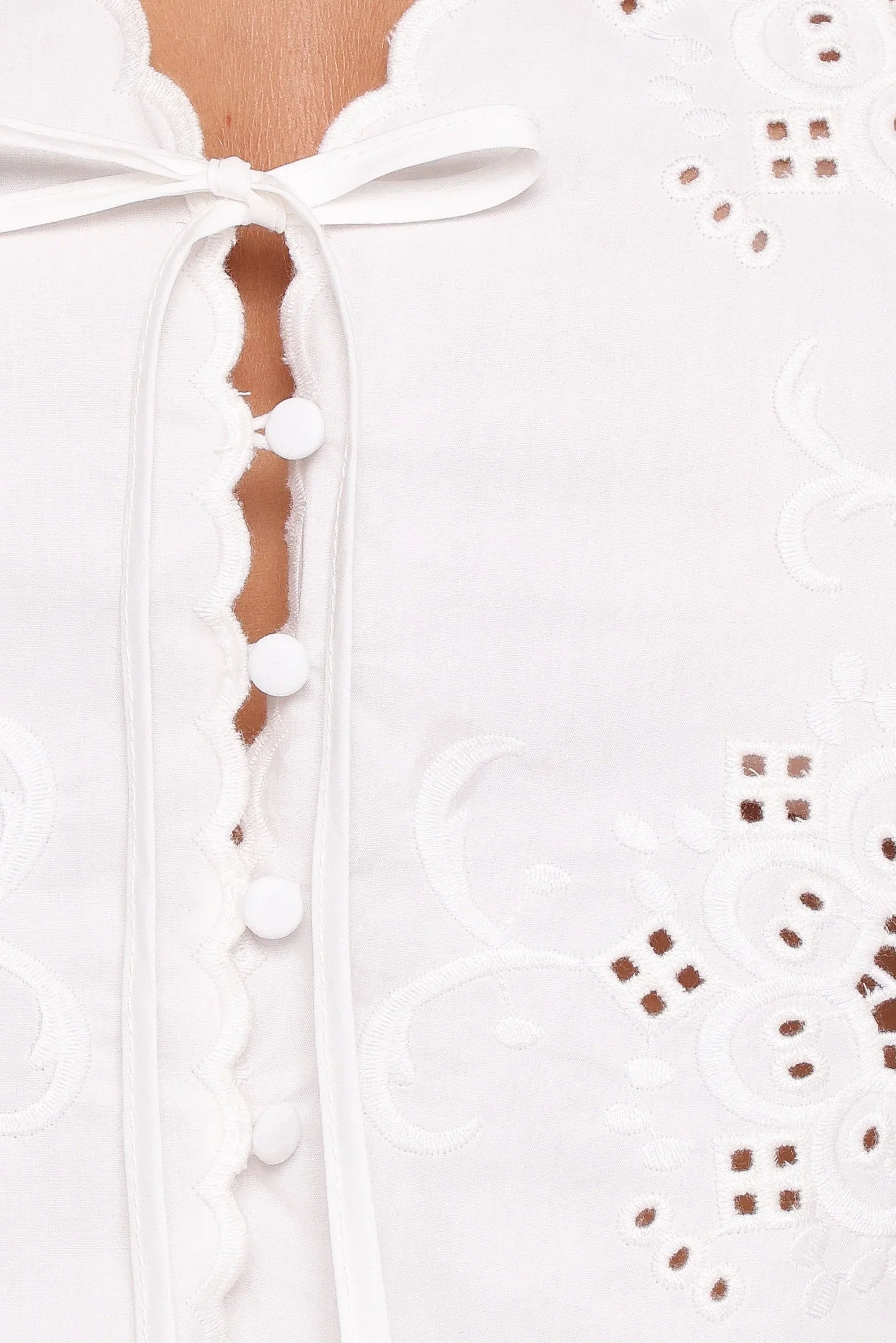 Kye Top White Broderie