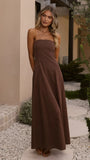 Astrid Strapless Maxi Dress Chocolate