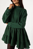 Minia Long Sleeve Mini Dress Hunter Green