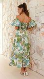 Balthazar Maxi Dress Green Blue Print
