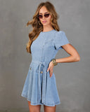 Dover Waist Tie Denim Mini Dress