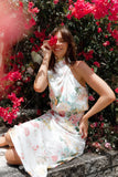 Anabelle Halter Neck Midi Dress White Floral
