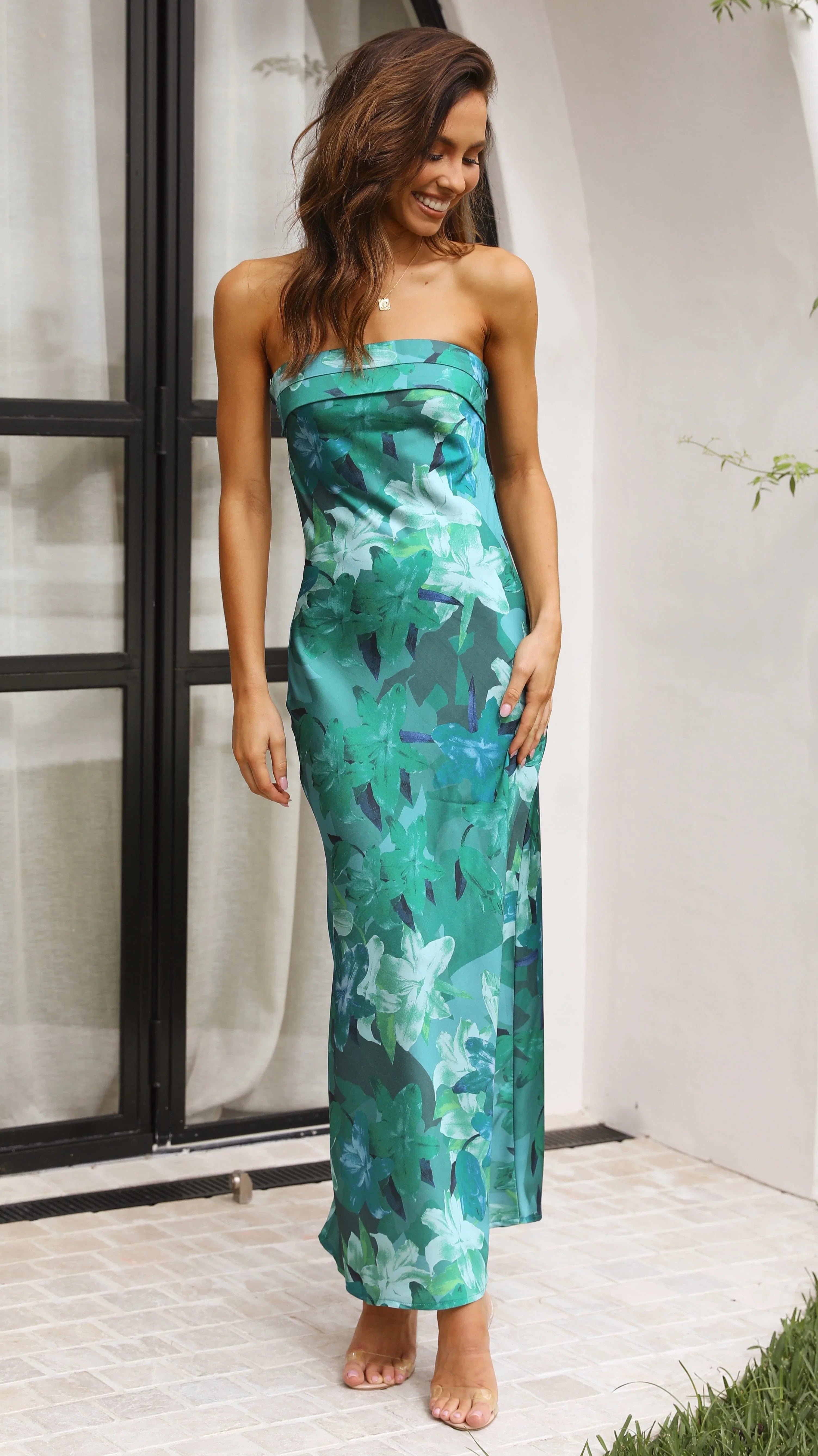 Miya Maxi Dress Green Print