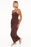 Paloma Jumpsuit Chocolate Polka Dot