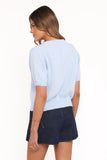 Koskie Tie Knit Top Blue