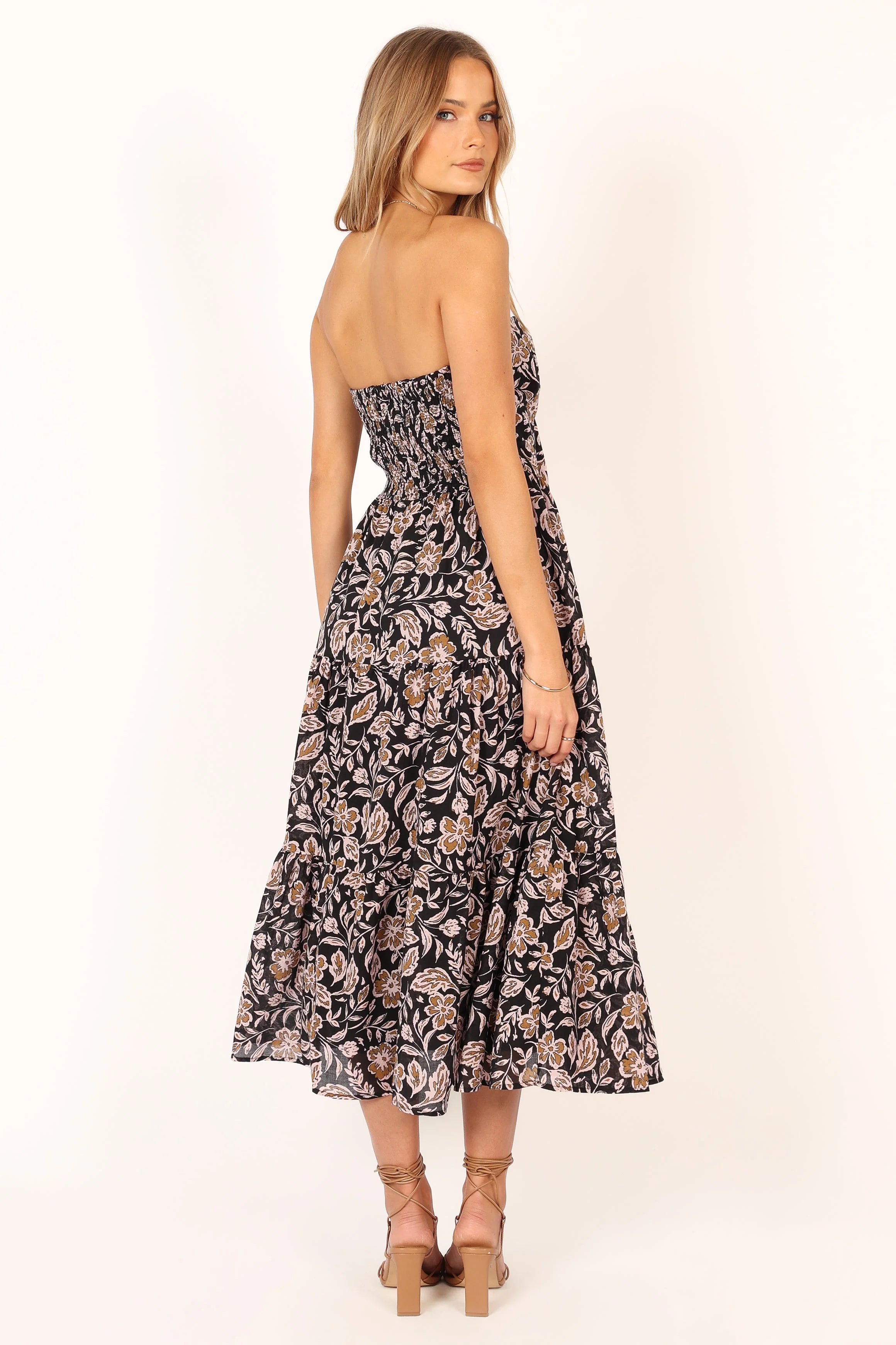 Shena Midi Dress Black Multi