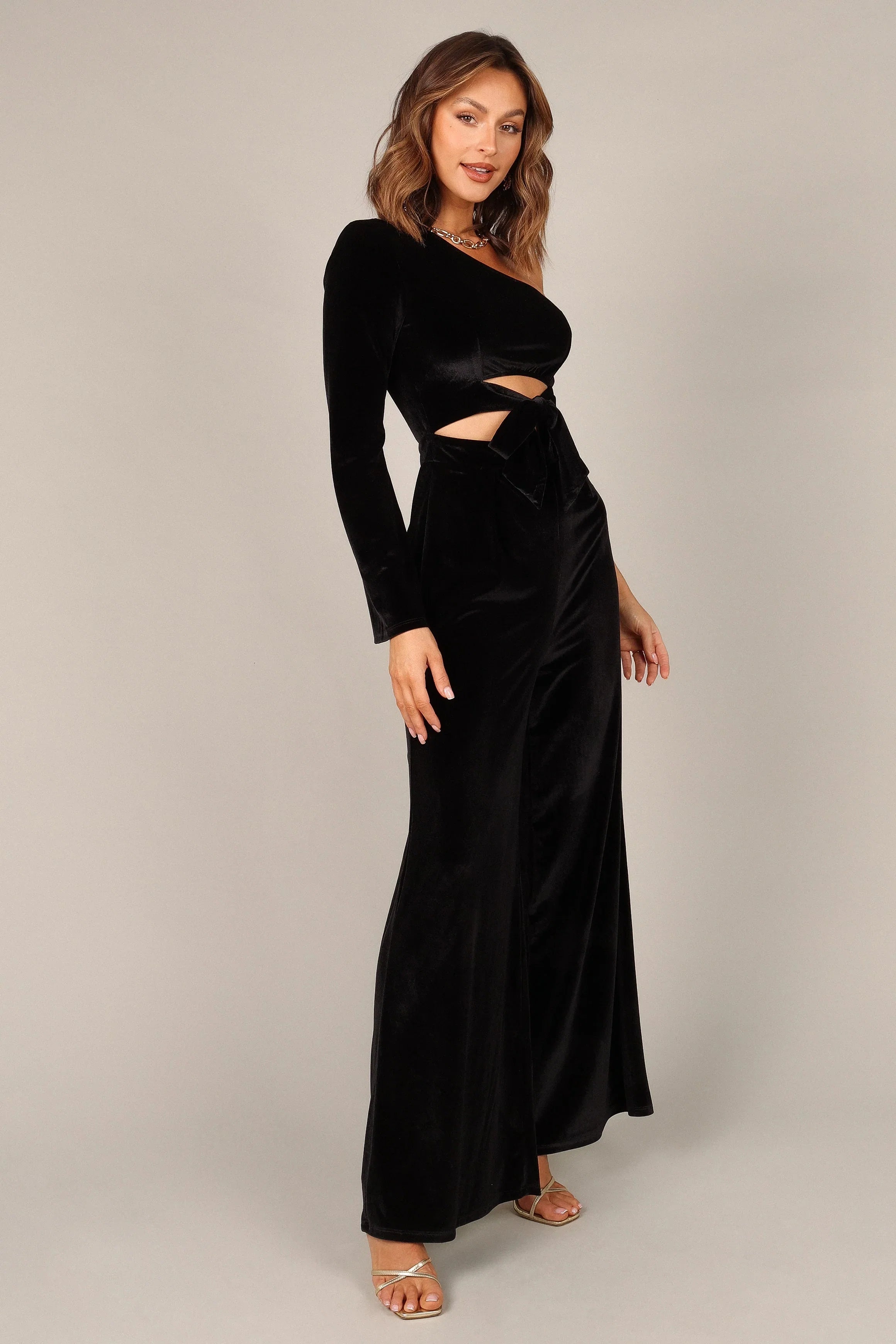 Avery Velvet Jumpsuit Black
