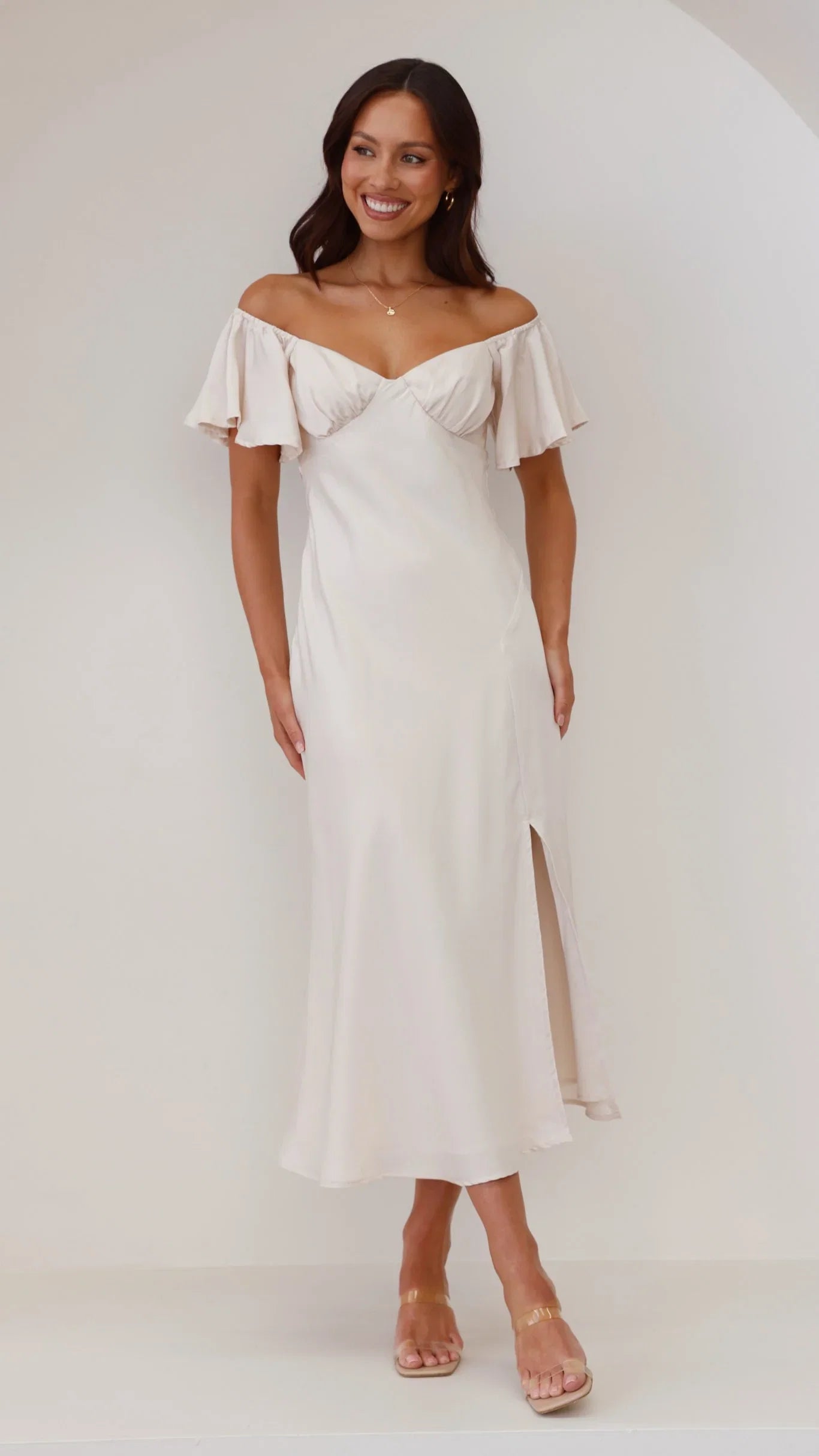 Louisa Midi Dress Ivory