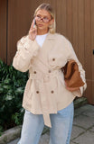 Shes Popular Cropped Trench Sand