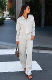 Bring The Style Low Rise Wide Leg Jeans Grey White