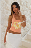 Tropical Ties Halter Top Peach