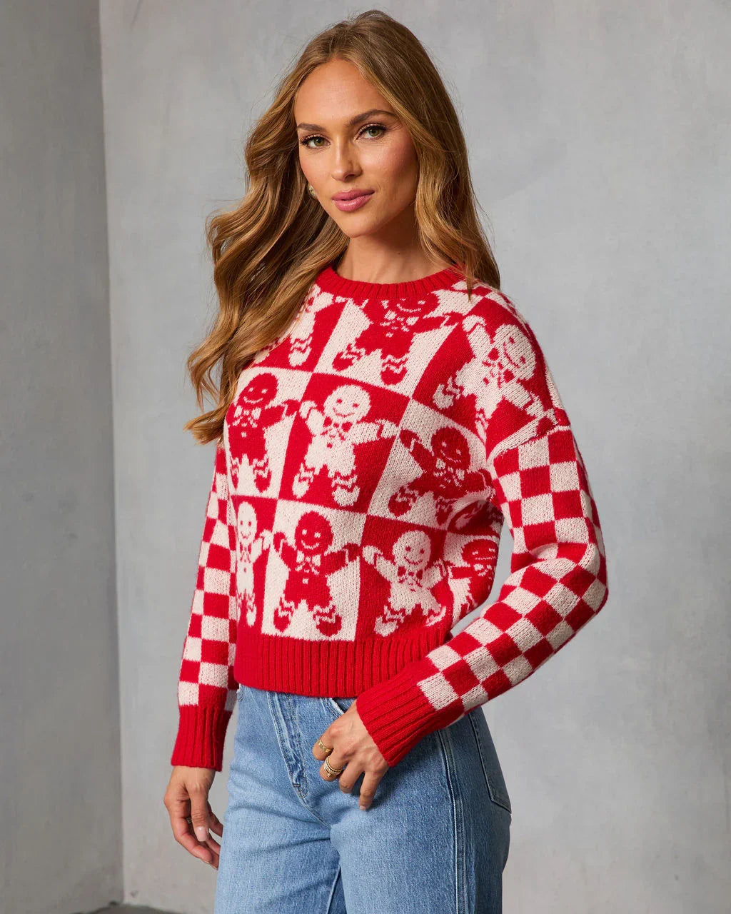Winter Bakery Intarsia Knit Gingerbread Sweater