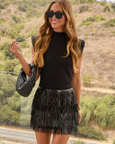 Midnight City Fringe Mini Skirt