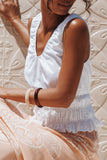 Lucilla Shirred Waist Top White