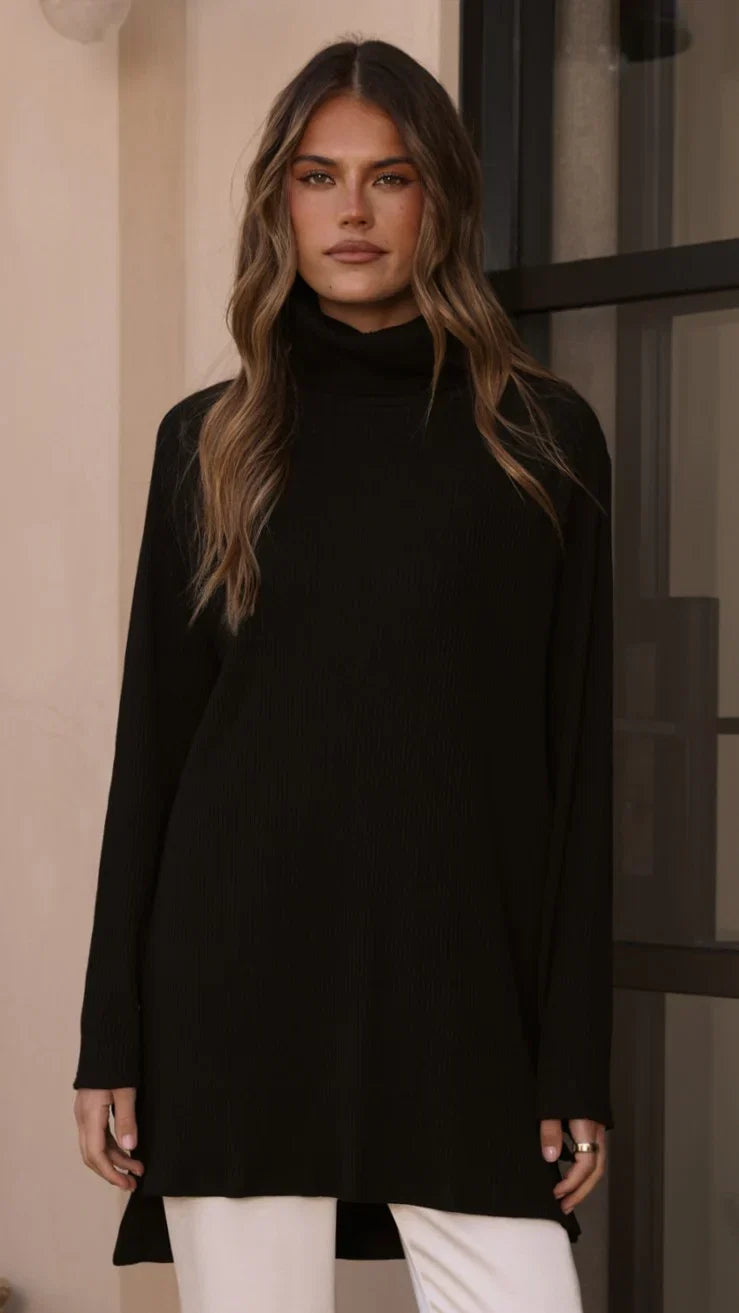 Ravio Oversized Rib Knit Black