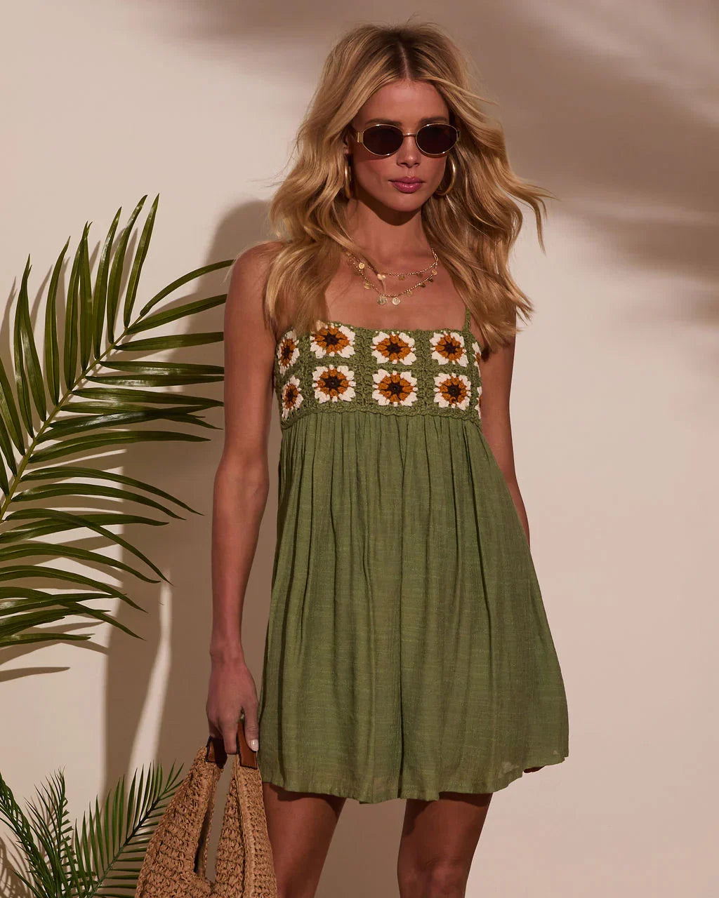 Kelilah Crochet Detail Mini Dress
