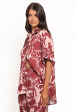 Elysia Shirt Pink Burgundy