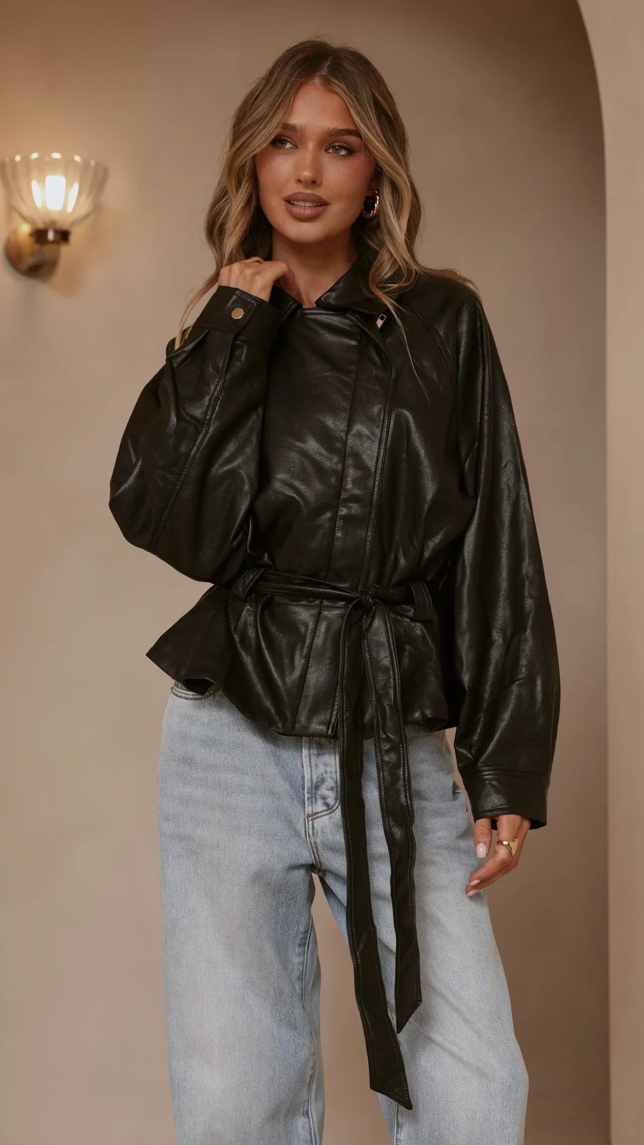 Marzia Tie Waist Jacket Black