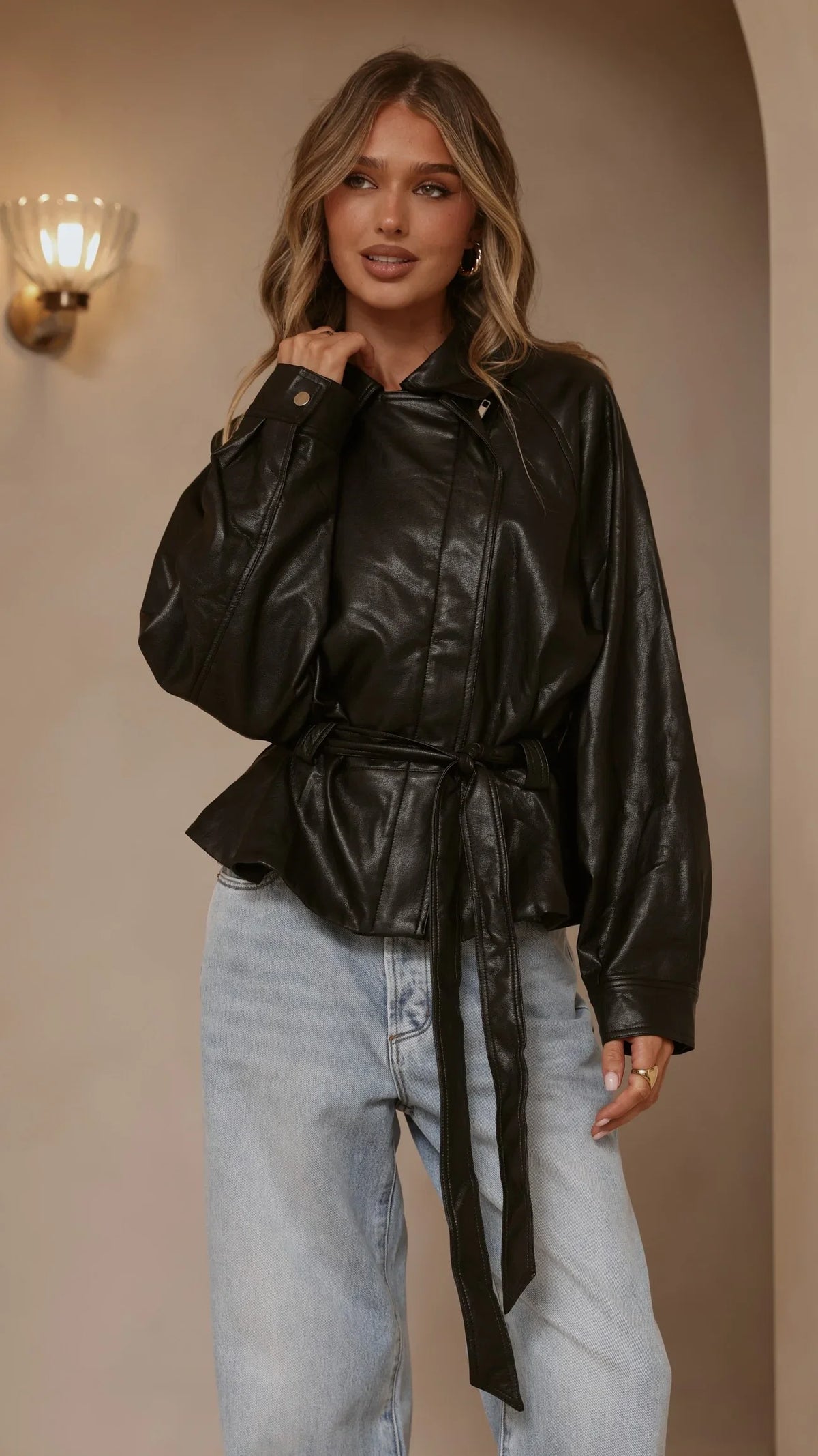 Marzia Tie Waist Jacket Black