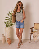 Luanna Distressed Denim Shorts