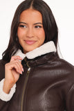 Baxter Shearling Lined Jacket Brown