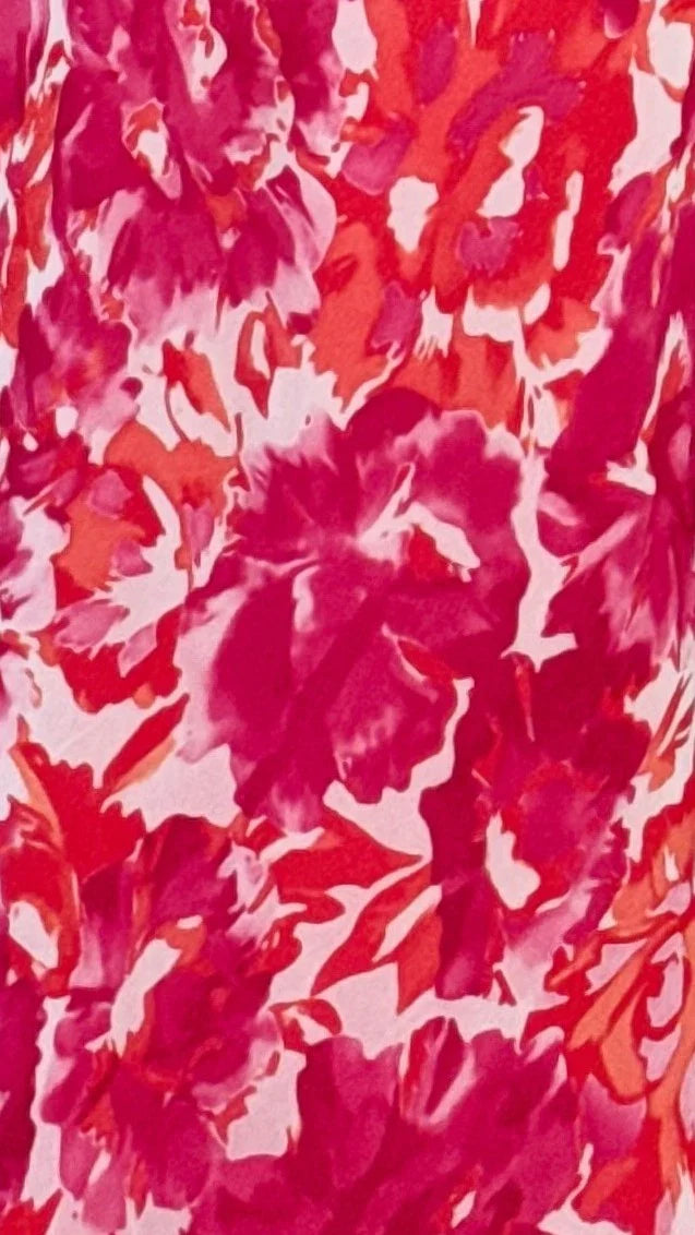 Margo Midi Dress Pink Red Floral