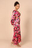 Teena Puff Sleeve Cutout Maxi Dress Black