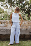 Jillian Smocked Pant Set Blue Gingham
