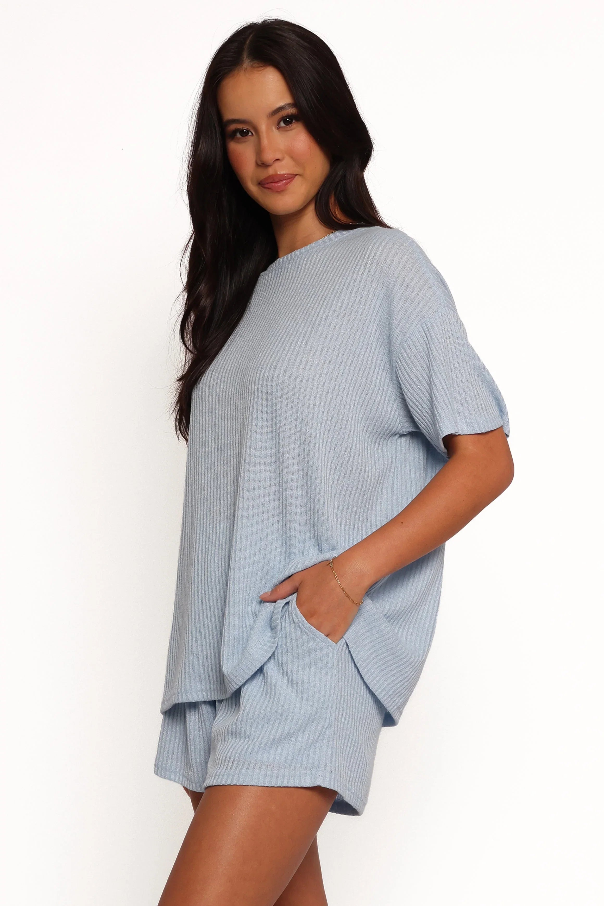 Granger Knit Short Set Blue