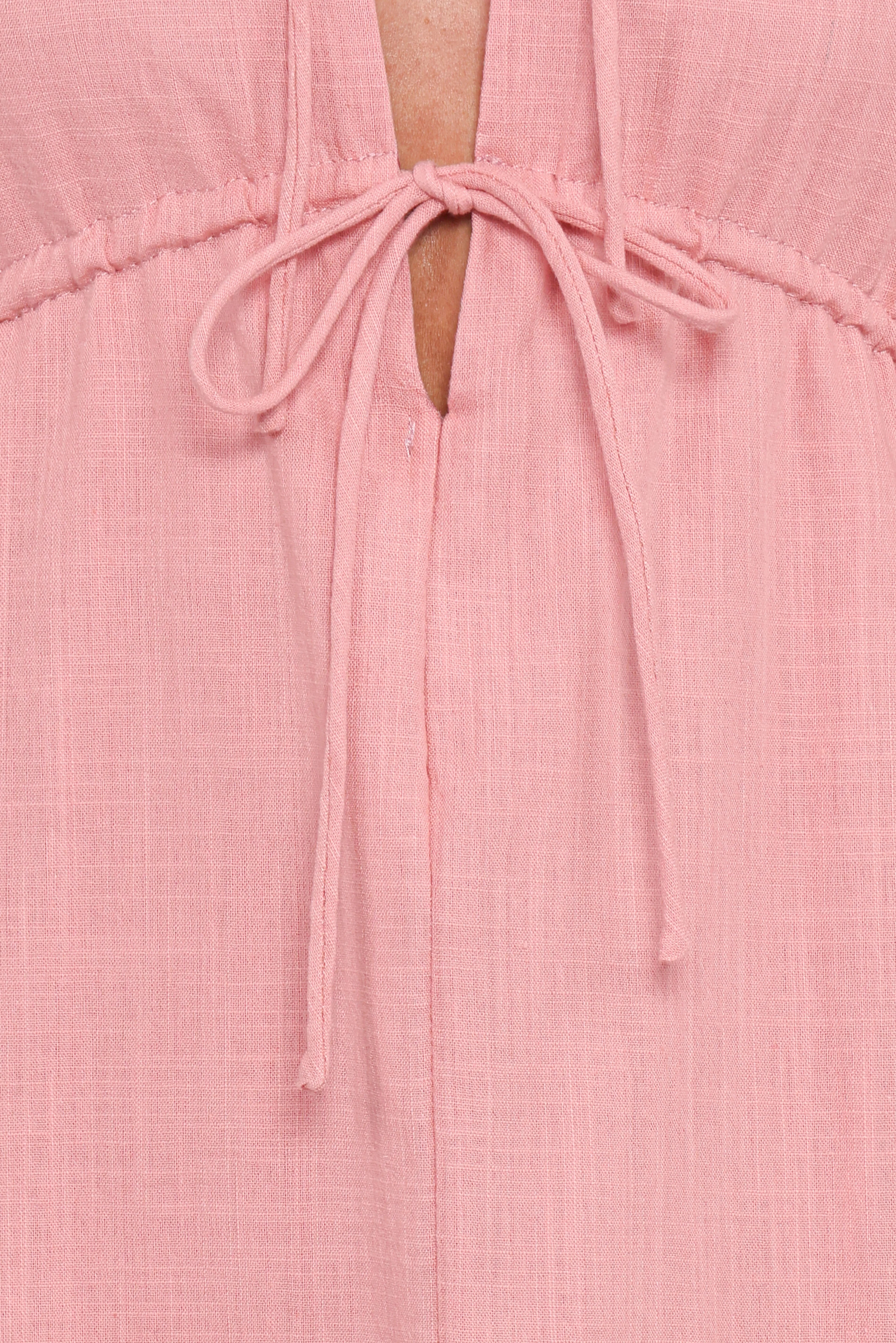 Riven Long Sleeve Maxi Dress Pink
