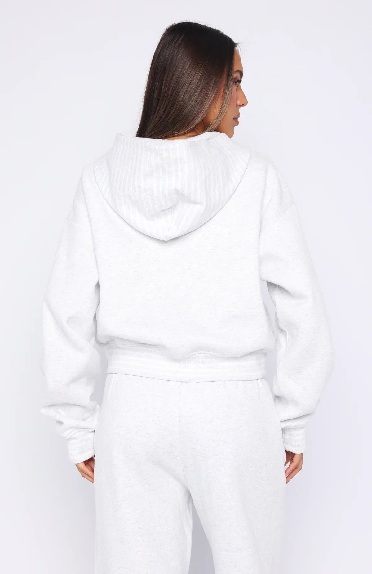 Verano Sixteen Fiorella Boxy Zip Front Hoodie Grey Marle